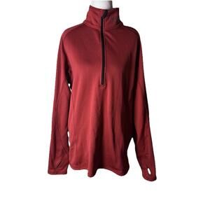 Mountain Hardwear Red 1/4 Zip ourdoor Fleece Pullover Shirt Men’s Size Large